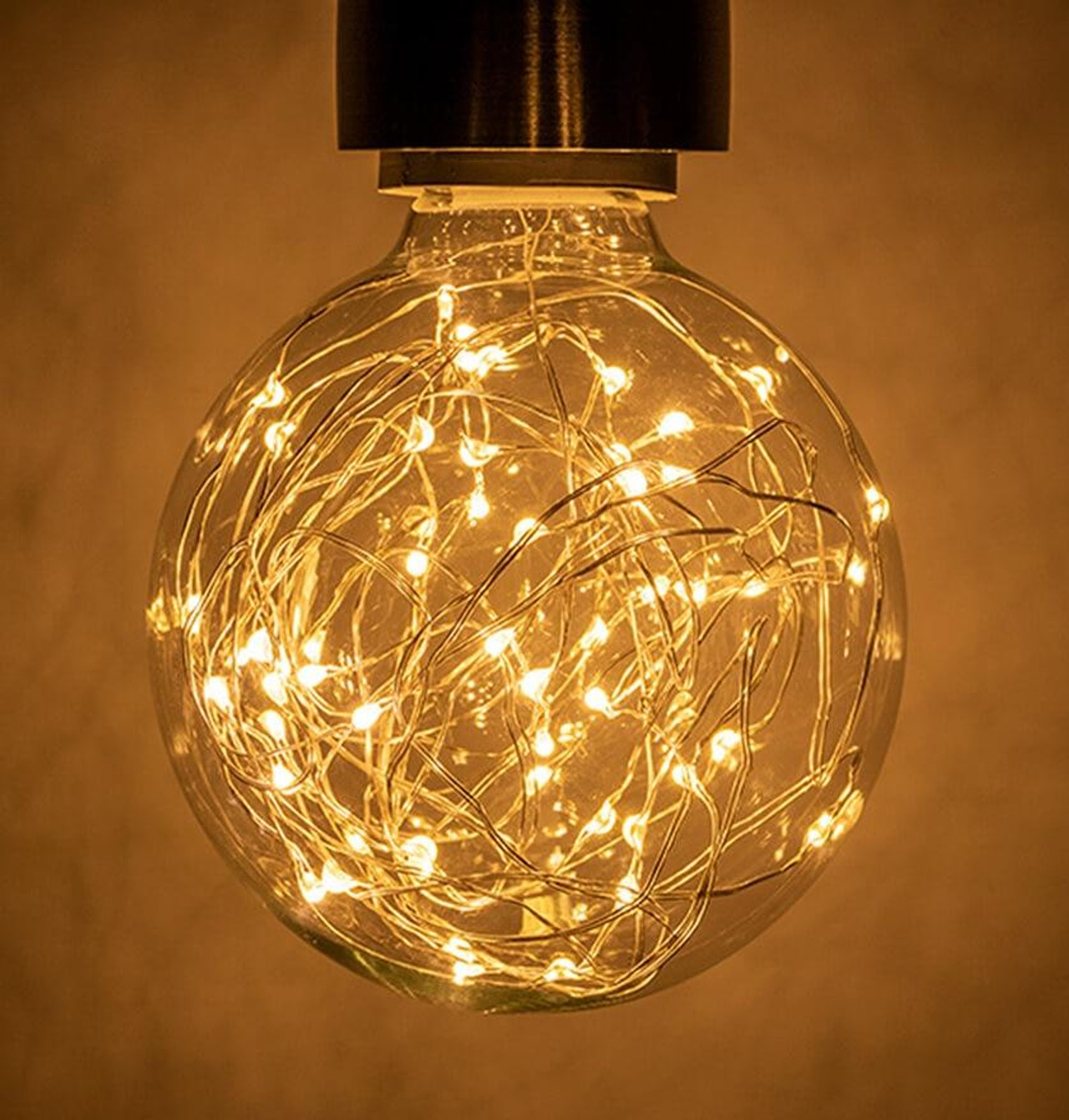 Prolite LED G125 Globe 6W E27 Dim 2200K Crackle Lightbulbs Direct