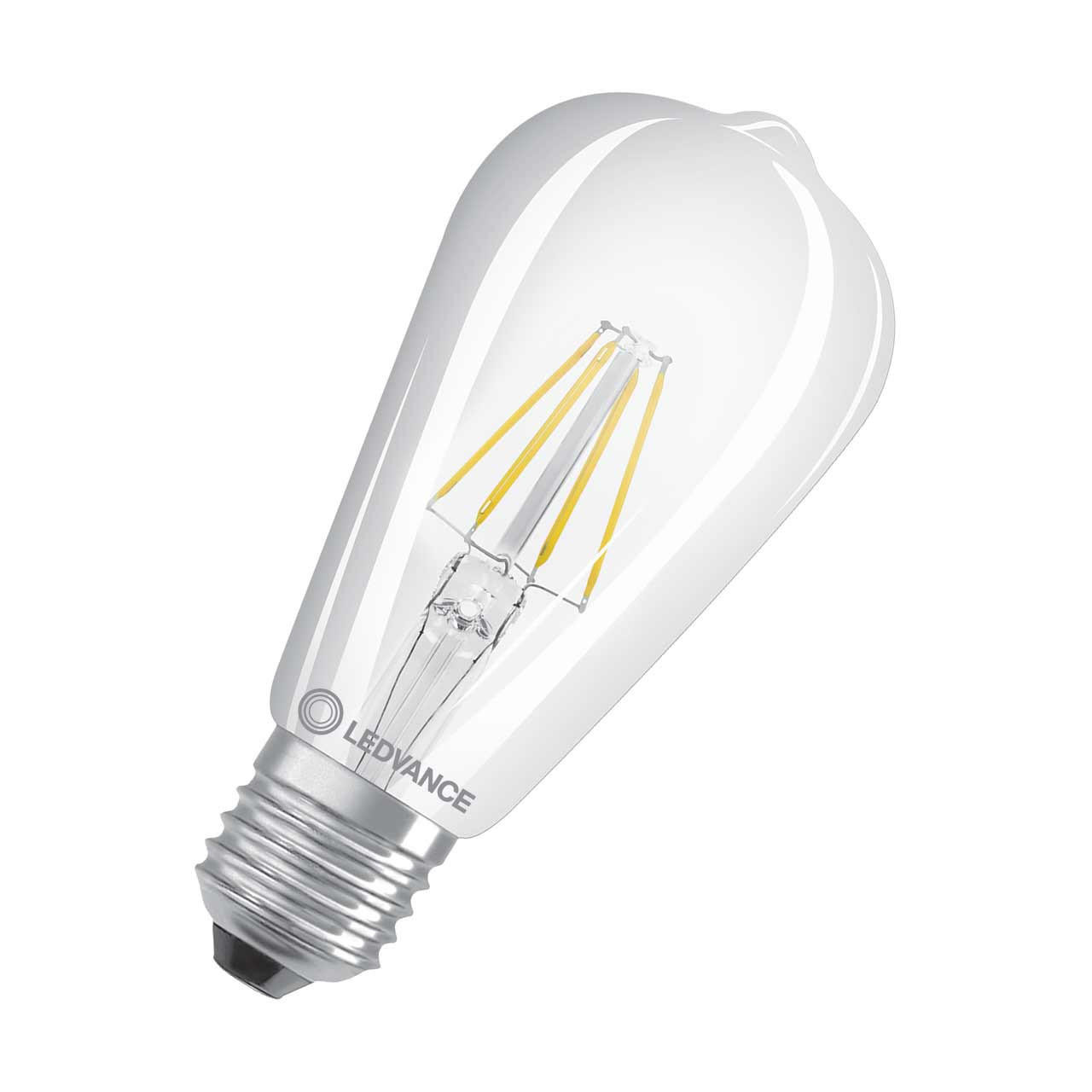 Ledvance LED ST64 4W E27 Parathom Classic 40 Filament Warm White Clear |  Lightbulbs Direct