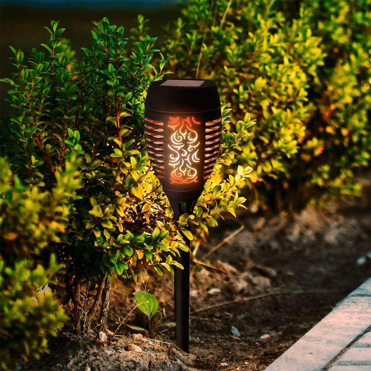 solar lantern lights dancing flame solar powered light