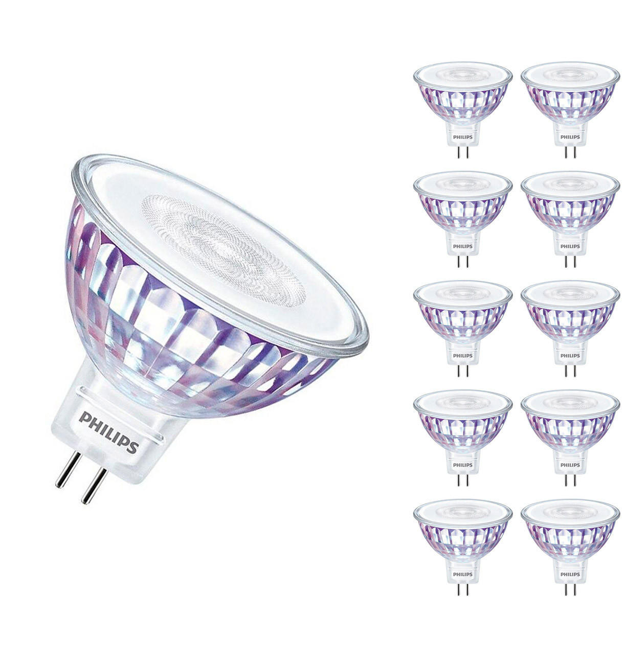 Pilgrim døråbning Manifest Philips LED MR16 Bulbs 5.8W GU5.3 12V Dimmable Master Value LEDspot (10  Pack) Warm White 36° | Lightbulbs Direct