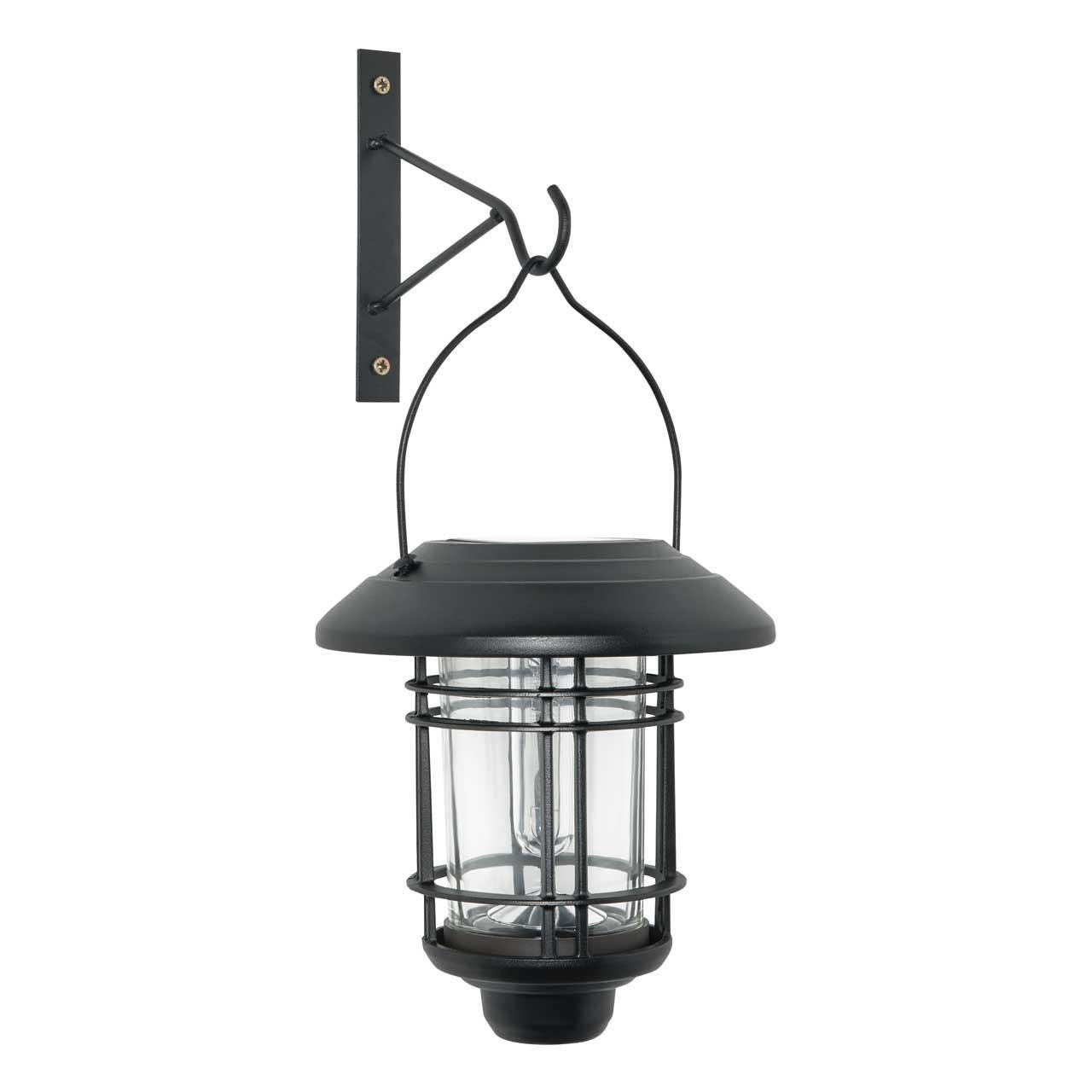 Zink HORDEN LED Solar Hanging Wall Lantern Black | Lightbulbs Direct