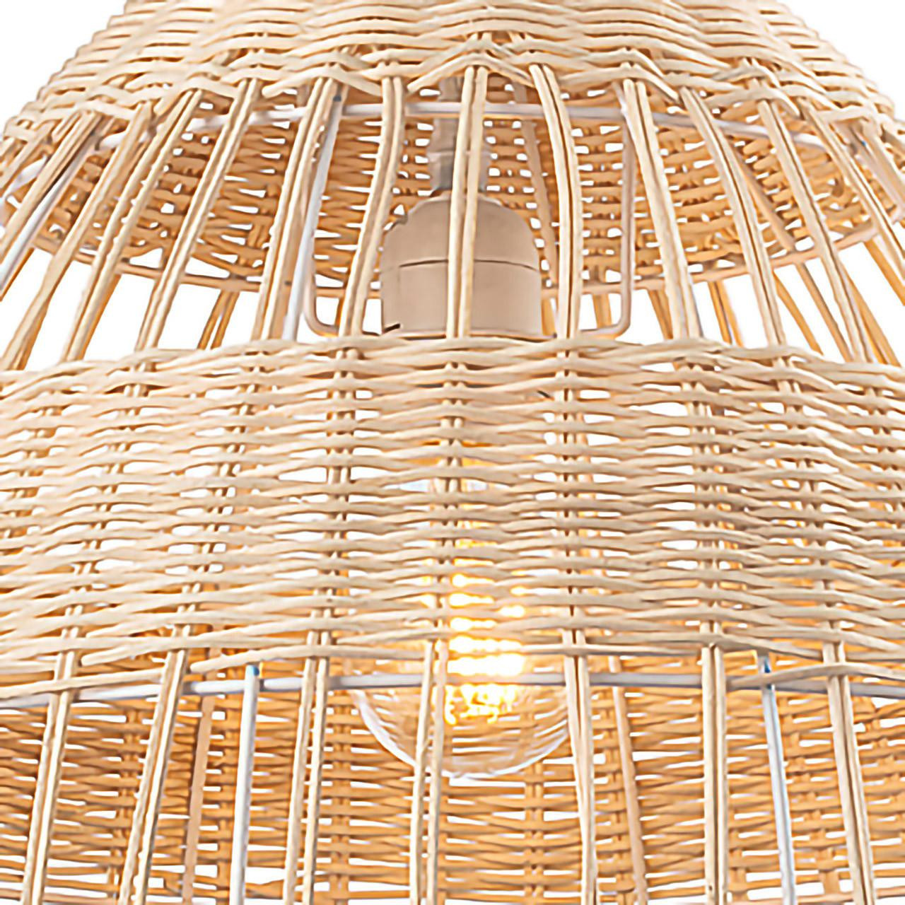 Led Rattan Light Firstlight Rattan Traditional Style 41cm Pendant Light Natural Rattan ...