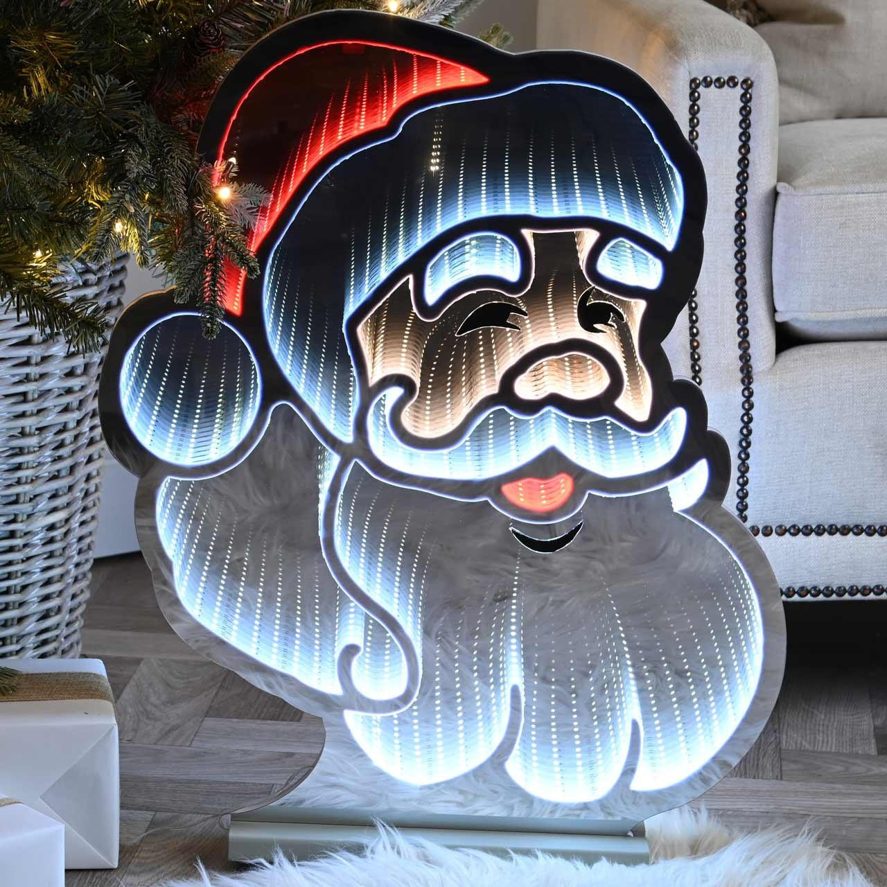 Festive 60cm Santa Face Infinity Light | Lightbulbs Direct
