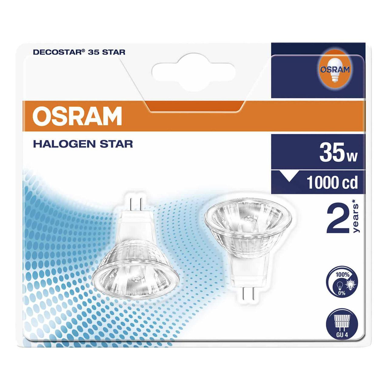 Osram Halogen MR11 35W GU4 12V Dim Energy Saver 2900K 2-Pack