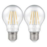 Crompton Lamps LED GLS 7W E27 Dimmable Filament (2 Pack) Warm White Clear (60W Eqv)