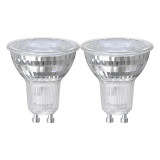 Crompton LED GU10 Spotlight Bulbs 3.7W Warm White 2700K Halogen Replacement Clear (2 Pack)