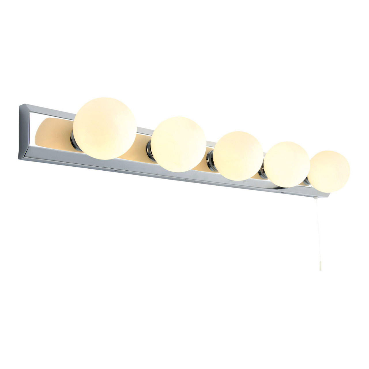 Spa Ara Hollywood Vanity Light Bar with Pull Switch Chrome Lightbulbs
