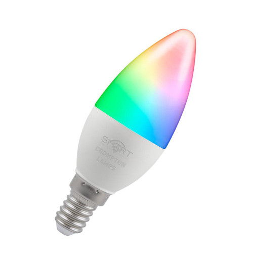 Crompton LED Smart Wifi Candle E14 5W Dim Warm White + RGB 12370 Image 1 Crompton LED Smart Wifi Candle E14 5W Dim Warm White + RGB 12370 Image 1