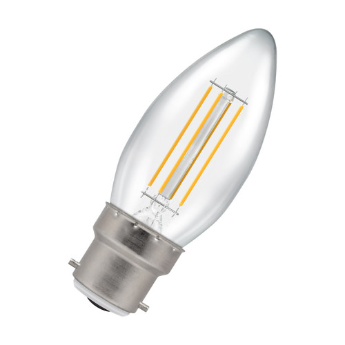 Crompton Lamps LED Candle 4.2W B22 Dimmable Filament Warm White Clear (40W Eqv) Crompton Lamps LED Candle 4.2W B22 Dimmable Filament Warm White Clear (40W Eqv)