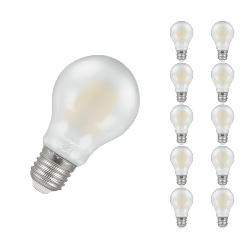 Crompton Lamps LED GLS 7W E27 Dimmable Filament (10 Pack) Warm White Pearl (60W Eqv)