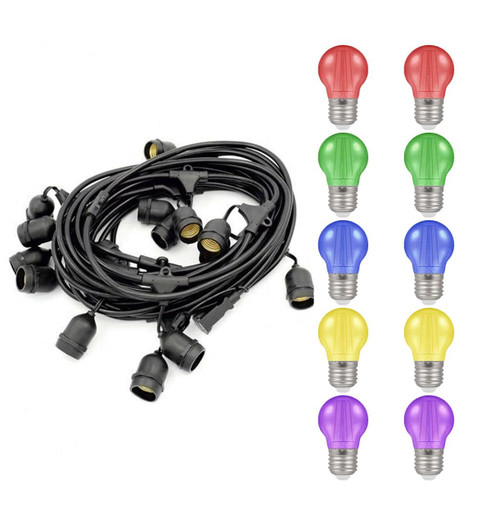 Premium 6.5m Connectible IP65 Weatherproof Festoon E27 6096 Image 1 Premium 6.5m Connectible IP65 Weatherproof Festoon E27 6096 Image 1