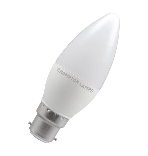 Crompton Lamps LED Candle 5W B22 Dimmable Warm White Opal (40W Eqv) Image 1