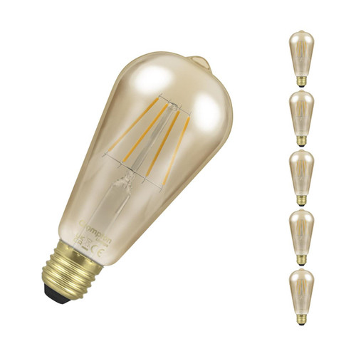 Crompton LED Squirrel Cage ST64 4.5W E27 Dim Filament (5 Pack) Extra Warm White Antique Bronze