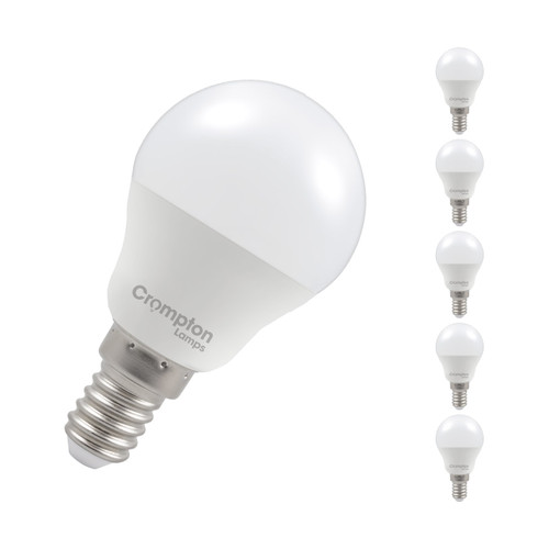 Crompton Lamps LED Golfball 4.2W E14 (5 Pack) Daylight Opal (40W Eqv) Crompton Lamps LED Golfball 4.2W E14 (5 Pack) Daylight Opal (40W Eqv)
