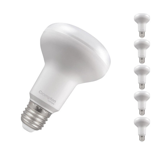 Crompton LED R80 Reflector Light Bulbs E27 9.5W Warm White 2700K Spotlight Screw Opal (5 Pack)