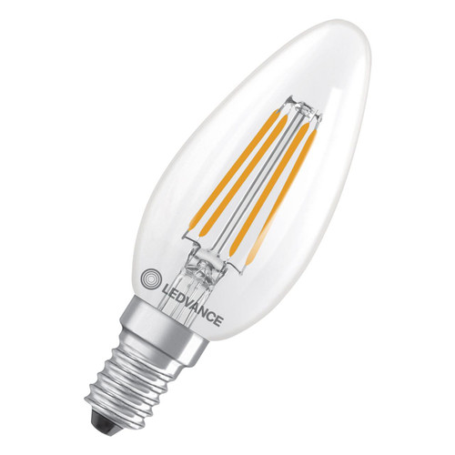 Ledvance LED Classic B Candle Light Bulb E14 3.4W Dim Warm White 2700K Small Screw Filament Clear