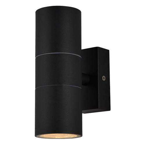 Zinc LETO Outdoor Up and Down Wall Light Textured Black Image 1