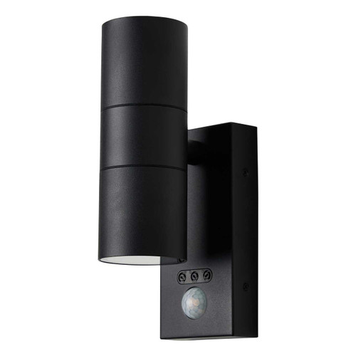 Zink LETO Outdoor Up and Down Wall Light with PIR Textured Black Zink LETO Outdoor Up and Down Wall Light with PIR Textured Black