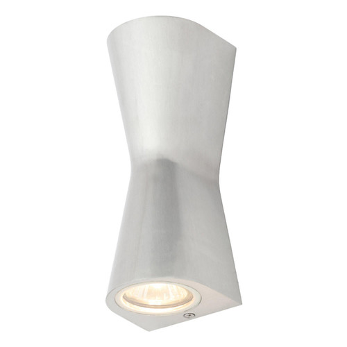 Zinc SKYE Outdoor Double Cone Up and Down Wall Light Polished Aluminium Image 1