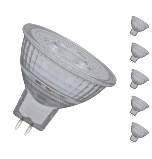 Crompton Lamps LED MR16 Spotlight 5W GU5.3 12V (5 Pack) Cool White 36° Clear (35W Eqv) Image 1