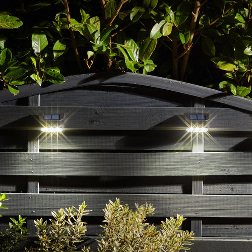 SuperBright LED Solar PREMIER Wall and Fence Light (4 Pack) Black Image 1