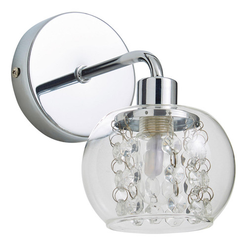 Spa Megara Single Wall Light Decorative Crystal Clear Glass and Chrome image 1