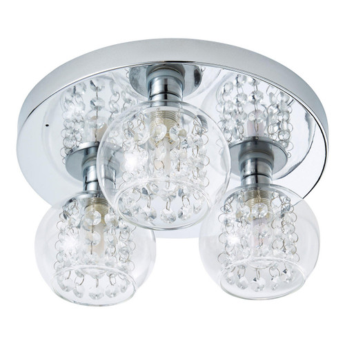 Spa Megara 3 Light Ceiling Light Decorative Crystal Clear Glass and Chrome image 1