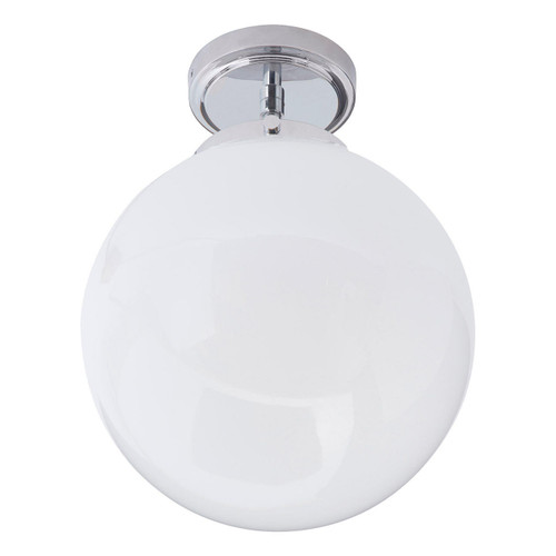 Spa Porto Single Globe Semi-Flush Ceiling Light Opal and Chrome Image 1