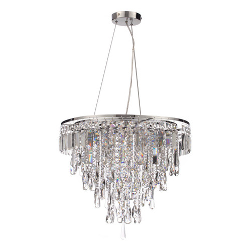 Spa Pro Bresna 6-Light Pendant Light Crystal Glass and Chrome 1