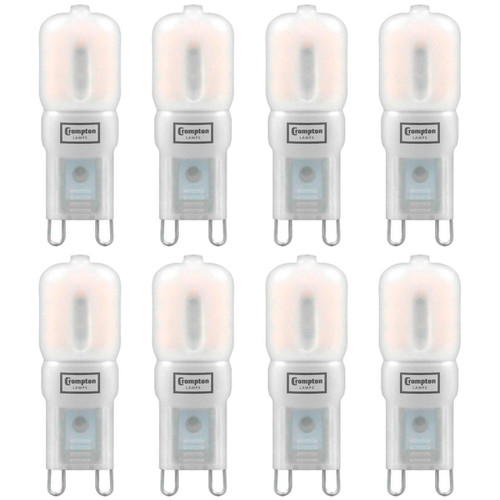 Crompton Lamps LED G9 Capsule 2.5W (8 Pack) Warm White Opal (25W Eqv) 1