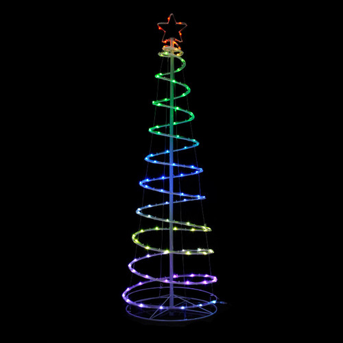 Festive 6ft Spiral Christmas Tree 135 RGB Colour Changing LEDs 1