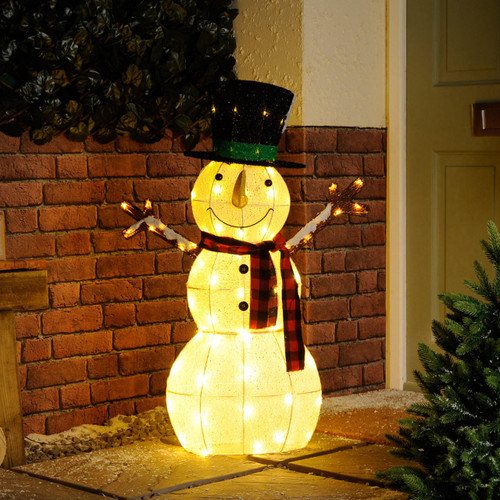Festive 93cm Outdoor Snowman Figure 60 Warm White LEDs 1