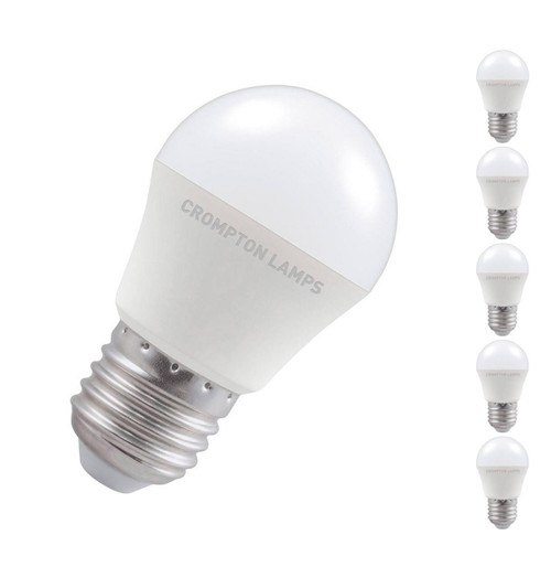 Crompton Lamps LED Golfball 5W E27 Dimmable Warm White Opal 5