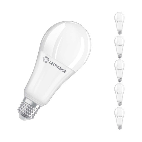Osram LED Classic A GLS Light Bulbs E27 20W Dim Warm White 2700K Screw Frosted Opal (5 Pack)