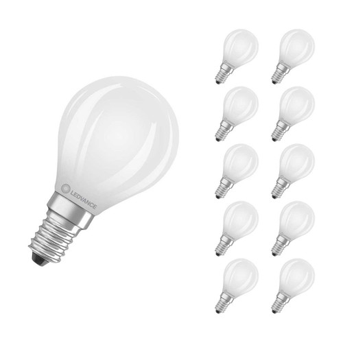 Ledvance LED Golfball Light Bulbs E14 5.9W Dim Warm White 2700K Round Small Screw Frosted (10 Pack)
