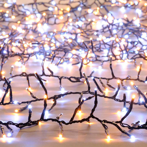 Festive Indoor & Outdoor Multifunction Cluster Lights 1000 White & Warm White LEDs 1