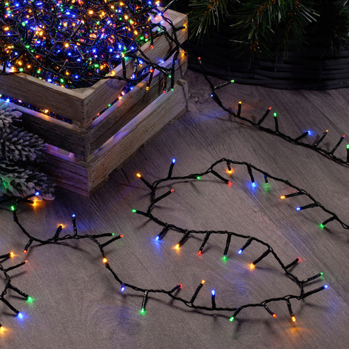 Festive 37.4m Indoor & Outdoor Sparkle Light String Lights 1500 Multi-Coloured LEDs 1