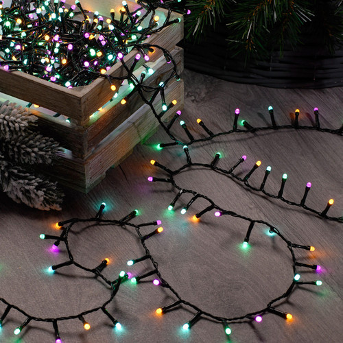 Festive 24.9m Indoor & Outdoor Glow-Worm String Lights 1000 Aurora LEDs 1