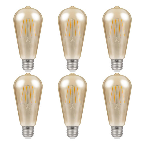 Crompton LED Squirrel Cage ST64 7W E27 Dim Filament (6 Pack) Extra Warm White Antique Bronze Crompton LED Squirrel Cage ST64 7W E27 Dim Filament (6 Pack) Extra Warm White Antique Bronze