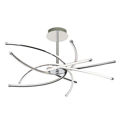 Firstlight Caprice Modern Style LED 63cm Semi-Flush Ceiling Light 40W Warm White Chrome Image 1