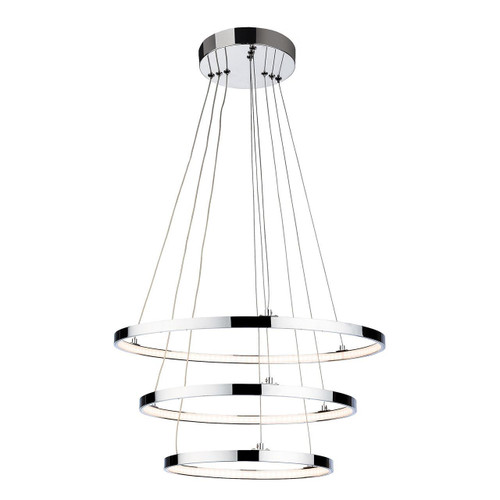 Firstlight Esprit Modern Style LED 3-Ring Pendant Light 31W Warm White Chrome Image 1