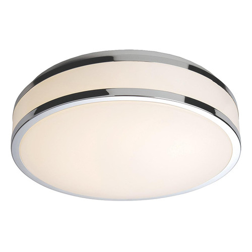 Firstlight Atlantis LED 35cm Flush Ceiling Light 12W Warm White in Chrome and White and Opal Image 1