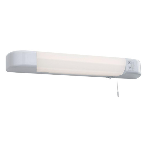 Firstlight Dual Voltage LED Shaver Light 8W with On/Off Pull Cord Cool White in White and Opal Image 1