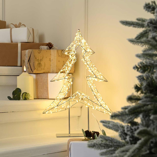 Festive 45cm Dewdrop Tree On Stand Christmas Decoration 140 Warm White LEDs 1 Festive 45cm Dewdrop Tree On Stand Christmas Decoration 140 Warm White LEDs 1