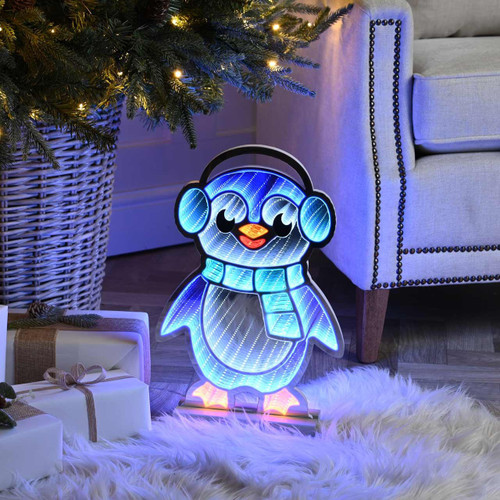 Festive 40cm Penguin Infinity Light 1 Festive 40cm Penguin Infinity Light 1