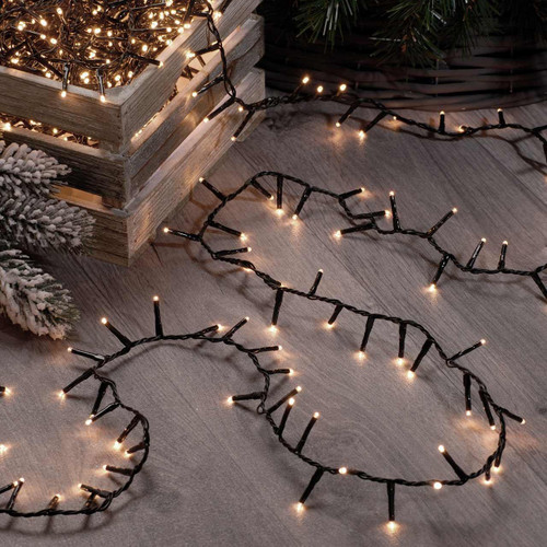 Festive 37.4m Indoor & Outdoor Sparkle Light String Lights 1500 Warm White LEDs 1