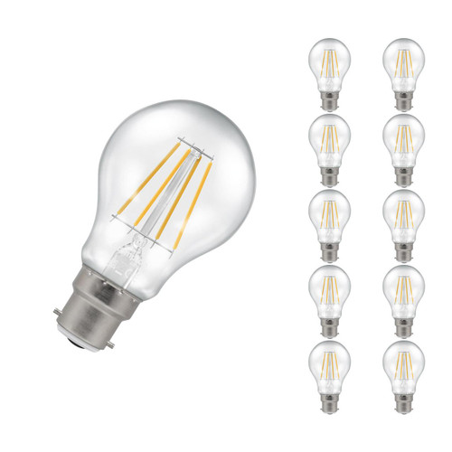 Crompton Lamps LED GLS 8.5W B22 Filament (10 Pack) Warm White Clear (75W Eqv)