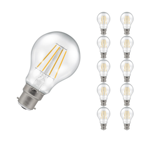 Crompton Lamps LED GLS 10.5W B22 Filament (10 Pack) Cool White Clear (100W Eqv)