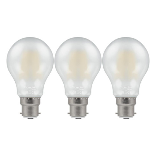 Crompton Lamps LED GLS 11W B22 Dimmable Filament (3 Pack) Warm White Pearl (100W Eqv) Crompton Lamps LED GLS 11W B22 Dimmable Filament (3 Pack) Warm White Pearl (100W Eqv)