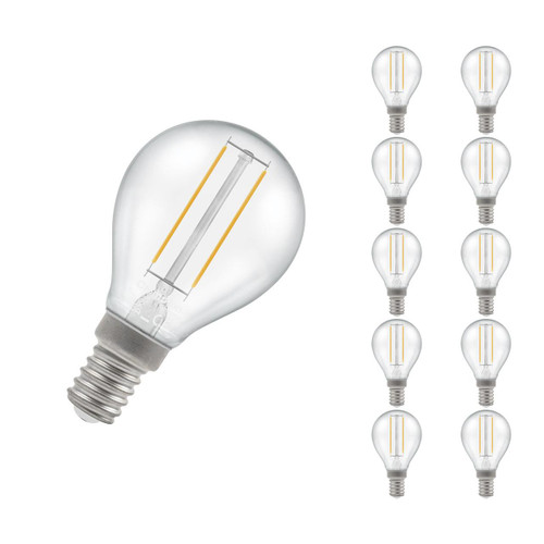 Crompton Lamps LED Golfball 2.2W E14 Filament (10 Pack) Warm White Clear (25W Eqv) Crompton Lamps LED Golfball 2.2W E14 Filament (10 Pack) Warm White Clear (25W Eqv)